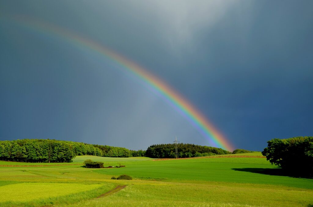 rainbow, weather, nature